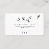 Modern Black and Gold Typography Business Discount 名刺 (裏面)