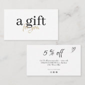 Modern Black and Gold Typography Business Discount 名刺 (正面/裏面)