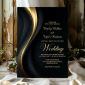 Modern Black and Gold Wedding 招待状