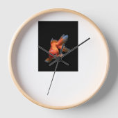 Modern black and goldfish designer wooden wall clo 壁時計 (正面)