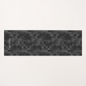 Modern Black and Gray Abstract Geometric Yoga Mat ヨガマット (正面(横))