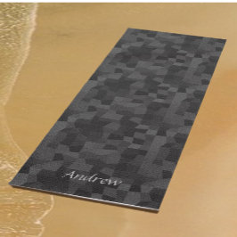 Modern Black and Gray Abstract Geometric Yoga Mat ヨガマット