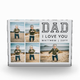 Modern Black and Gray Grid Collage I Love You Dad フォトブロック