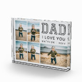 Modern Black and Gray Grid Collage I Love You Dad フォトブロック (右)