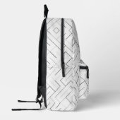 Modern Black and Grey Geometric Line Backpack  プリントバックパック (左)