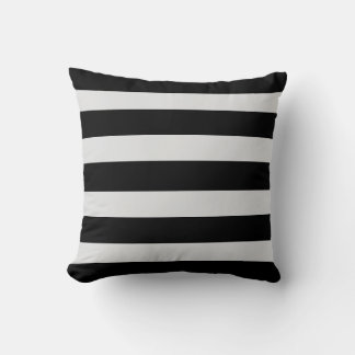 Modern Black and Grey Striped  クッション