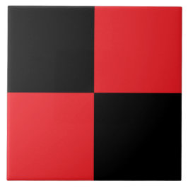 Modern Black and Red Checkered Ceramic Tile タイル