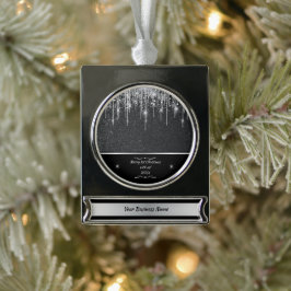 Modern Black and Silver Professional Business Swag シルバープレートバナーオーナメント