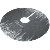 Modern Black and Silver Sparkle Family Name ブラッシュドポリエステルツリースカート (アングル)