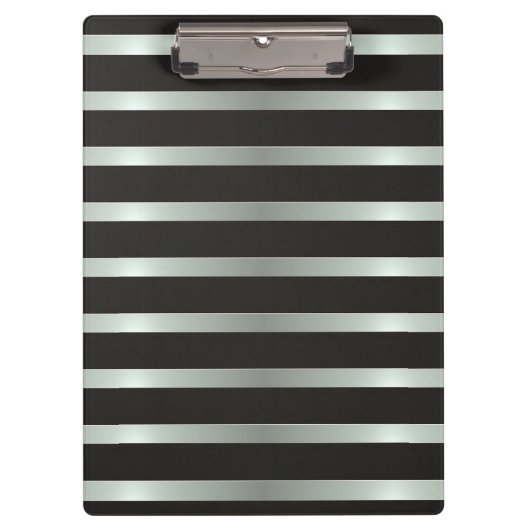Modern Black and Silver Stripes クリップボード (正面)