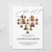 Modern Black and White 15photo collage Graduation  招待状 (正面)