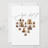 Modern Black and White 15photo collage Graduation  招待状 (裏面)