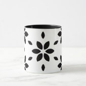 Modern Black and White Abstract Floral  マグカップ (中央)