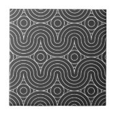 Modern Black and White Abstract Pattern Design タイル (正面)