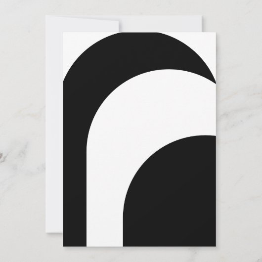 Modern Black and White Arched Wedding 招待状 (裏面)