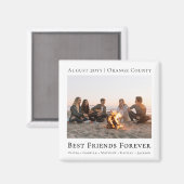 Modern Black and White Best Friends Forever Photo マグネット (正面/裏面)