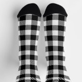 Modern Black and White Buffalo Check Gingham ソックス (上部)
