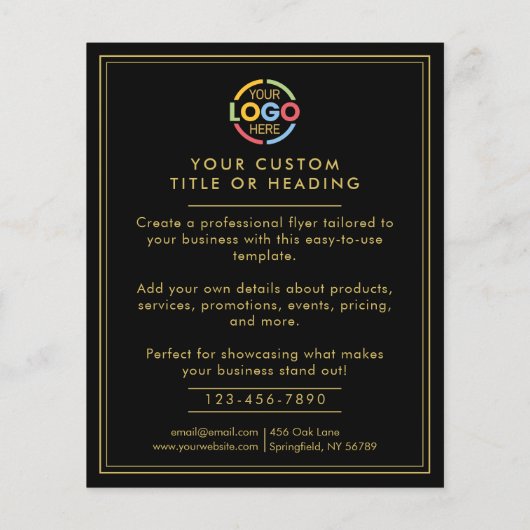 Modern Black and White Business Logo Promotional チラシ (裏面)