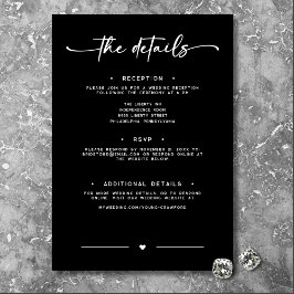 Modern Black and White Calligraphy Minimalist Wedd エンクロージャーカード
