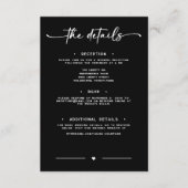Modern Black and White Calligraphy Minimalist Wedd エンクロージャーカード (正面)