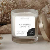 Modern black and white candle label sticker スクエアシール