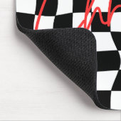 Modern black and white checkered Christmas マウスパッド (コーナー)