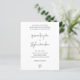 Modern Black and White Chic Budget Wedding Invite