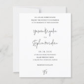 Modern Black and White Chic Budget Wedding Invite (正面)