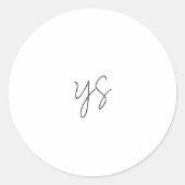 Modern Black and White Chic Wedding ラウンドシール (正面)