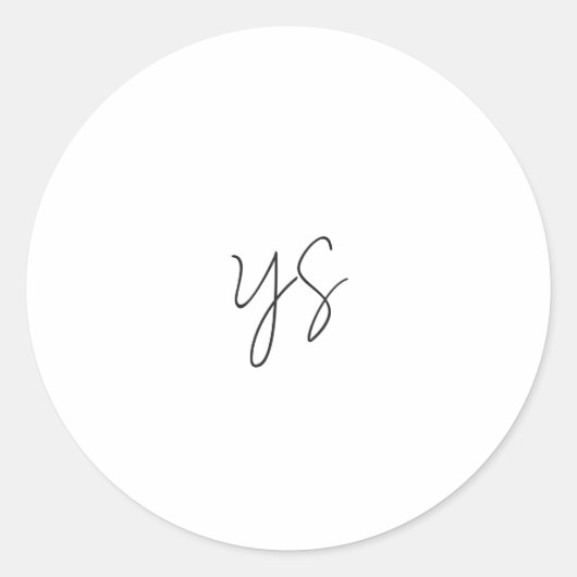 Modern Black and White Chic Wedding ラウンドシール (正面)