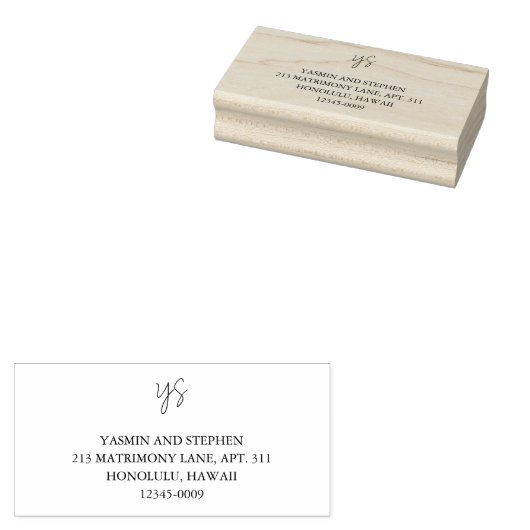 Modern Black and White Chic Wedding ラバースタンプ (押印)