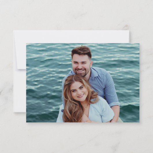 Modern Black and White Chic Wedding 出欠カード (裏面)