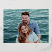 Modern Black and White Chic Wedding Foil RSVP Card 箔招待状ポストカード (裏面)