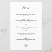 Modern Black and White Chic Wedding Menu (正面)