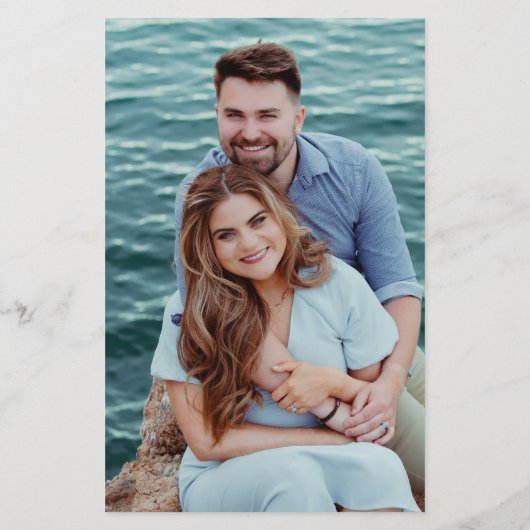 Modern Black and White Chic Wedding Menu チラシ (裏面)