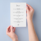 Modern Black and White Chic Wedding Menu チラシ (ハンドル)