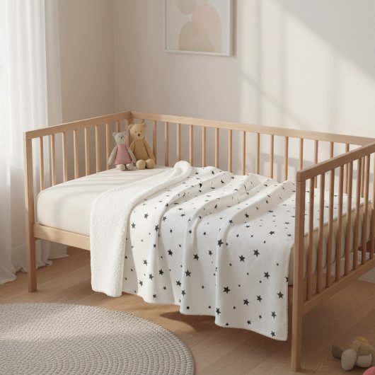 Modern Black and White Children's Blanket シェルパブランケット