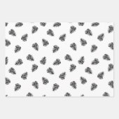 Modern Black and White Christmas Wrapping Paper ラッピングペーパーシート (正面2)