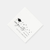 Modern Black and White Class of 2026 Graduation スタンダードカクテルナプキン (角)