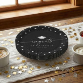 Modern Black and White Class of 2026 Graduation ペーパープレート