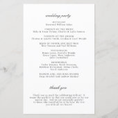 Modern Black and White Classy Wedding Program (裏面)