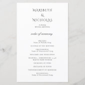 Modern Black and White Classy Wedding Program (正面)