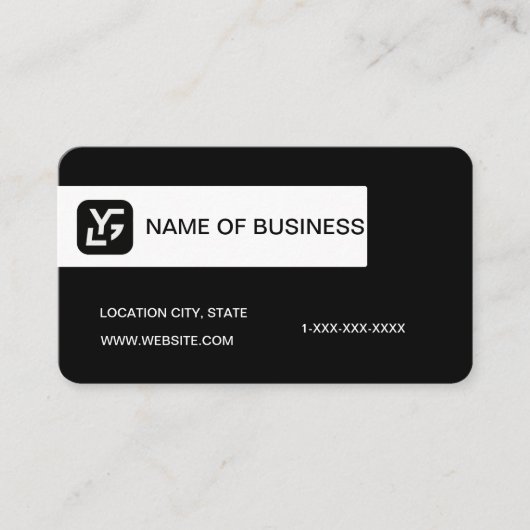 Modern Black And White Custom Logo 名刺 (正面)