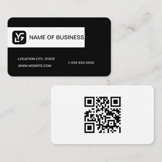 Modern Black And White Custom Logo 名刺 (正面/裏面)