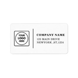 Modern Black and White Custom Logo Address Labels ラベル