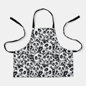 Modern Black and White Cute Panda Bear Pattern エプロン (正面)