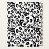 Modern Black and White Cute Panda Bear Pattern プランナー手帳 (裏面)