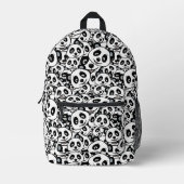 Modern Black and White Cute Panda Bear Pattern プリントバックパック (正面)