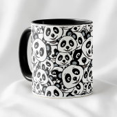 Modern Black and White Cute Panda Bear Pattern マグカップ