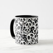 Modern Black and White Cute Panda Bear Pattern マグカップ (正面左)